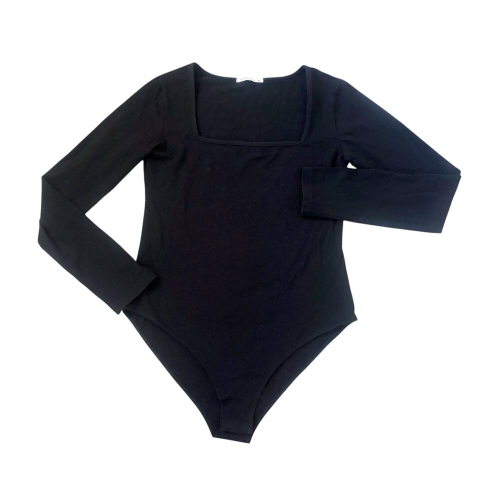 Mangopop Black Long Sleeve Bodysuit Womens Size M